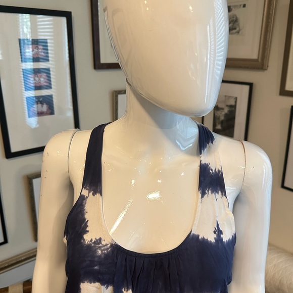 Splendid Blue and White Window Pane Tank Dress. - Picture 2 of 6